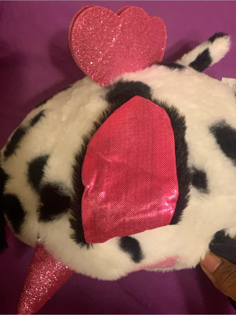 Rainbocorns Unicorn Dalmatian Plush Toy with Pink Heart Accent